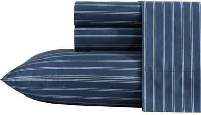 Nautica Cotton Percale Deep Pocket Bed Sheet Sets