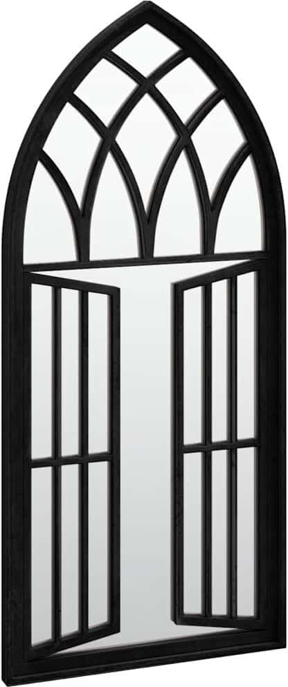 vidaXL Miroir de jardin Noir 100x45 cm Fer pour utilisation extérieure
