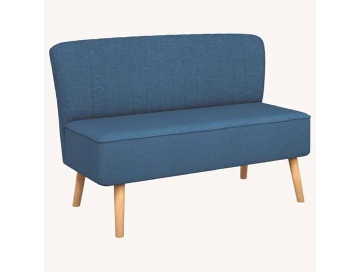 GHVBNMF 2-Sitzer Sofa Stoff Zweisitzer Couch Holzrahmen Blau 117x55,5x77cm Kompakte Polstercouch mit stabilem Holzgestell für Wohnzimmer, Schlafzimmer oder Arbeitszimmer. Bietet bequemen Sitzkomfort.