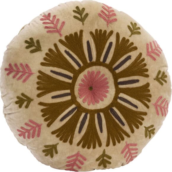 Madam Stoltz Suzani Fylld Kudde Beige/grön