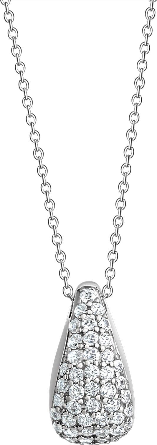 Kette mit Anhänger CELESTA, silber (silbergrau), Halsketten, Damen, 45,0cm, Silber 925 (Sterlingsilber), L: 45 B: 10mm, glänzend, B:10mm