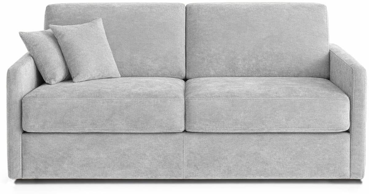 convertiblecenter PALAISEAU - Petit canapé convertible 2 places - Velours, Gris clair