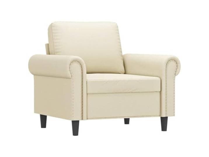 vidaXL Fauteuil 60 cm kunstleer crèmekleurig