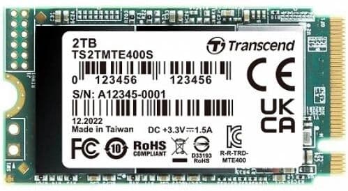 Transcend SSD 2TB τύπου M.2 με σύνδεση PCI Express 3.0 TS2TMTE400S