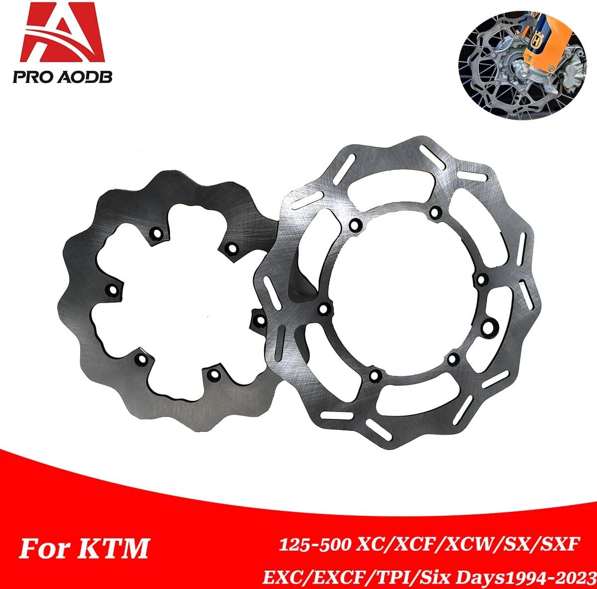 PRO AODB Motorcycle 220MM 260MM Front&Rear Brake Disc Steel Rotors Disk For KTM SX SXF XC XCF XCW EXC EXCF Husqvarna FE TE FC TC FX TX