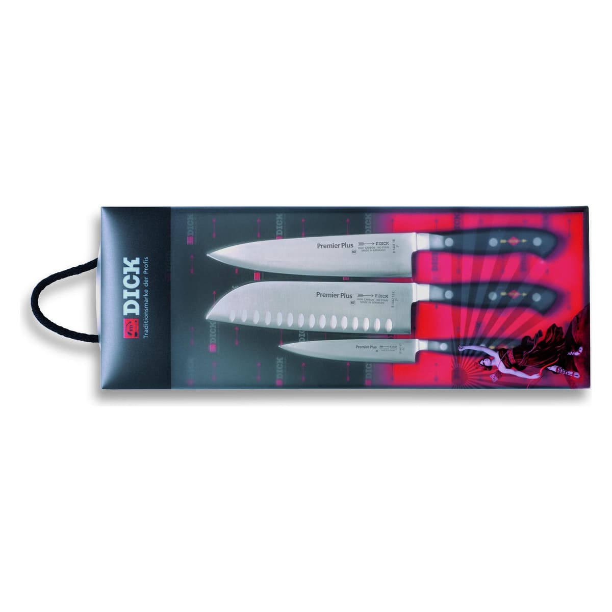 F. Dick Dick Messerset, Premier Plus Eurasia (Gyuutoo Messer, Santoku, Officemesser, X50CrMoV15 Stahl, nicht (18 cm, 3x) (81088000)