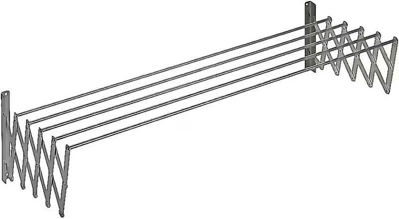 Wurko Tendedero De Pared Extensible Metálico Gris Talla Única Unisex