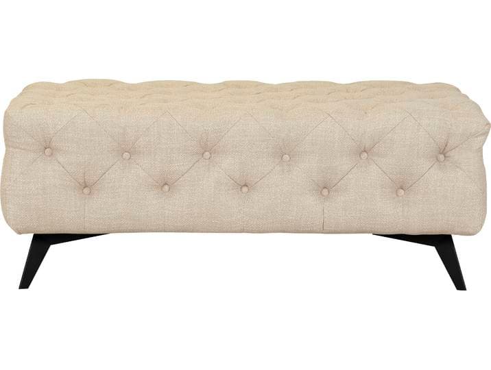 Polsterhocker HOME AFFAIRE Glynis , beige (creme), B:120cm H:45cm T:80cm, Struktur (100% Polyester);Samtoptik (100% Polyester), Hocker, Polsterhocker, aufwändige Knopfheftung, moderne Chesterfield Optik, Fußfarbe wählbar