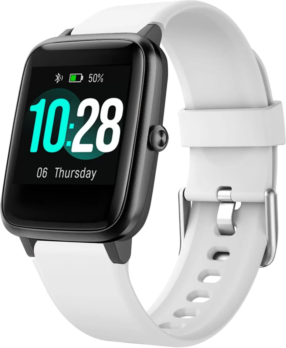 INF Ersatz-Silikonarmband kompatibel mit ID205L Noise ColorFit Pulse Smartwatch Weiß