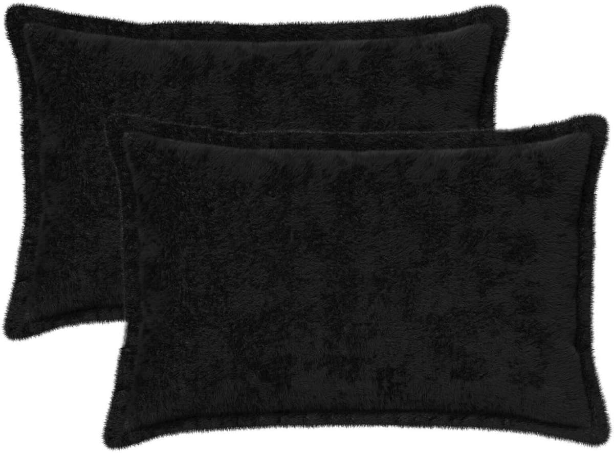 vidaXL Housse de coussin 2 pc HOUTEN Noir 30 x 50 cm