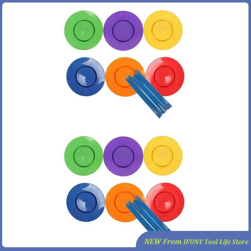 NONE 12 Sets Plastic Spinning Plate Juggling Props Performance Tools Kids Children Practicing Balance Skills Toy Home Outdoor