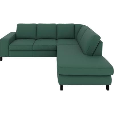Ecksofa MUSTERRING "MR365", grün, B:245cm H:84cm T:219cm, 95% Polyester, 5% Nylon, Sofas, Ecksofa, Mit gerader 27 cm Armlehne, wahlweise in 3 Materialien, 245 x 219 cm