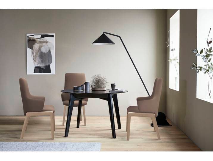 Polsterstuhl STRESSLESS Laurel , braun (mole batick, schwarz), B:58cm H:105cm T:60cm, Leder BATICK: BATICK ist ein leicht korrigiertes, durchgefärbtes und genarbtes Möbelleder, bei dem die meisten Unebenheiten und Spuren in der Regel entfernt wurden., Stühle, Polsterstuhl, High Back mit Armlehne, Größe L, mit abgerundeten Beinen in Schwarz