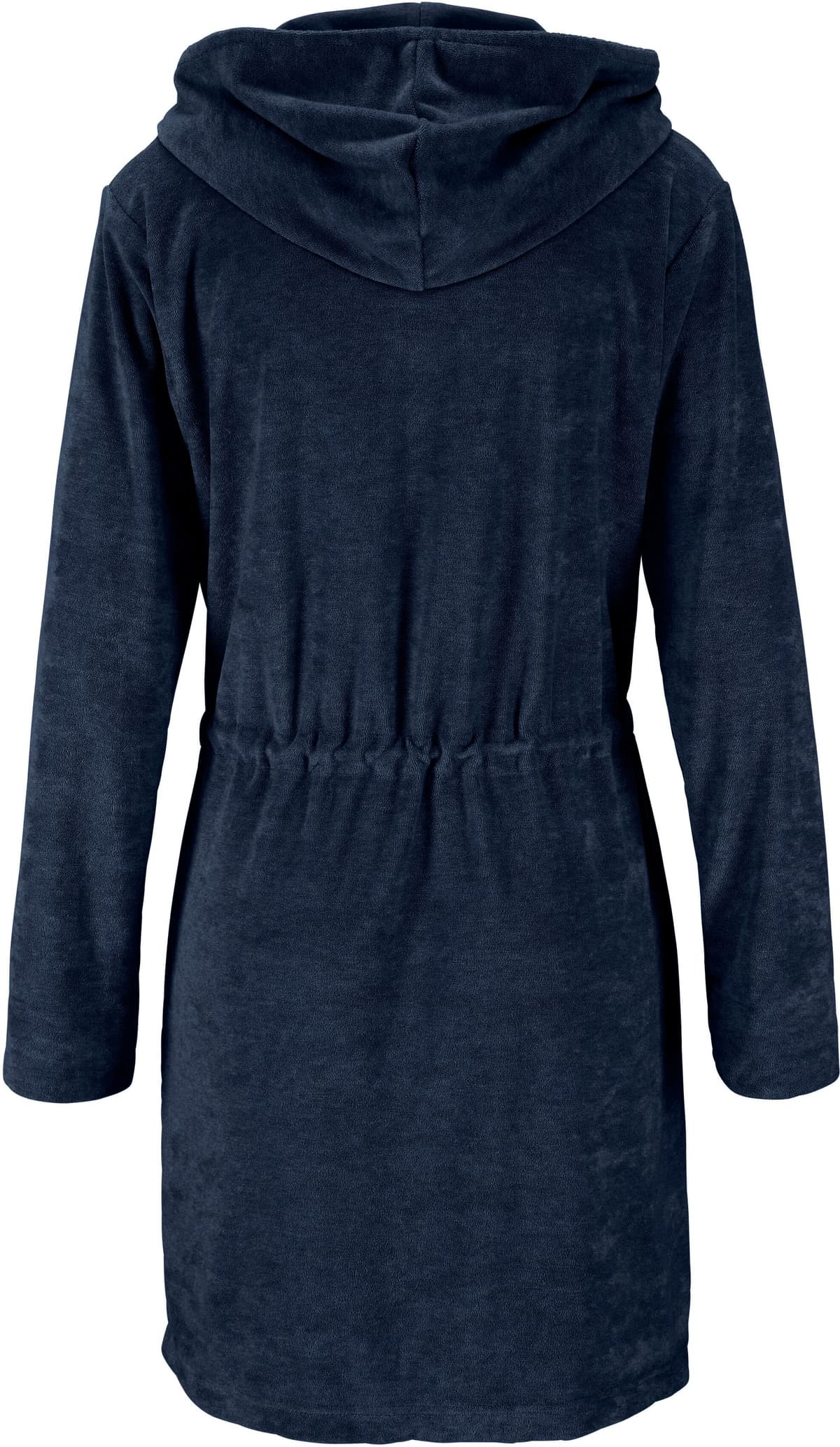 Damenbademantel OTTO HOME "Nela, ideal für Sauna & Spa, Hotelbademantel, Morgenmantel" Gr. XS, blau (marine), L:90cm, Leichtfrottee, Hausmäntel, Damenbademantel, einfarbig, kurz, mit Kordelzug & Taschen, XS-3XL, Topseller