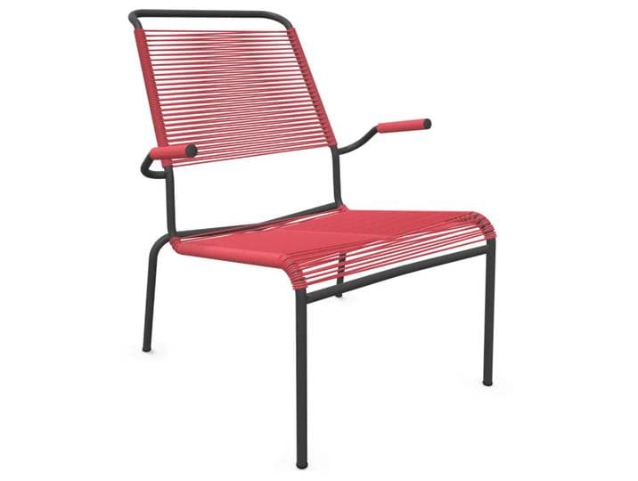 Spaghetti-Lounger Säntis mit Lehne / Hochlehner von Schaffner / Farbe: Ahornrot / Grösse: 68 x 84 cm