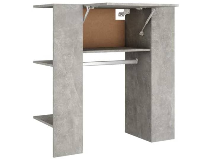 Flurschrank Beton Grau 97,5x37x99 cm Hängend mit Einlegeböden Holzwerkstoff, Kleiderstange, Schrank verschließbar, offene Fächer, Wandmontage, modernes Design