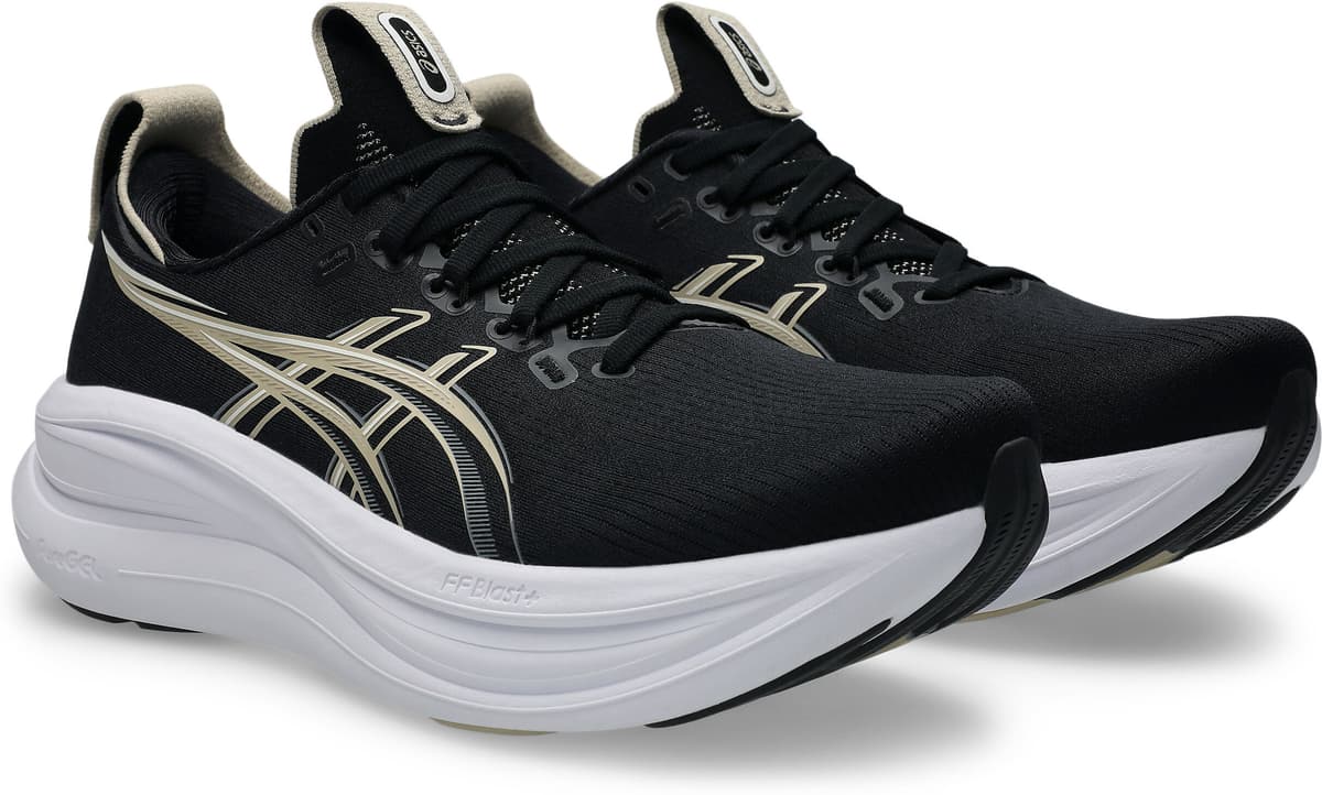 Asics "GEL-NIMBUS 28" mit Knit-Obermaterial, mit FF BLAST PLUS Dämpfung schwarz, feather grau 46,5
