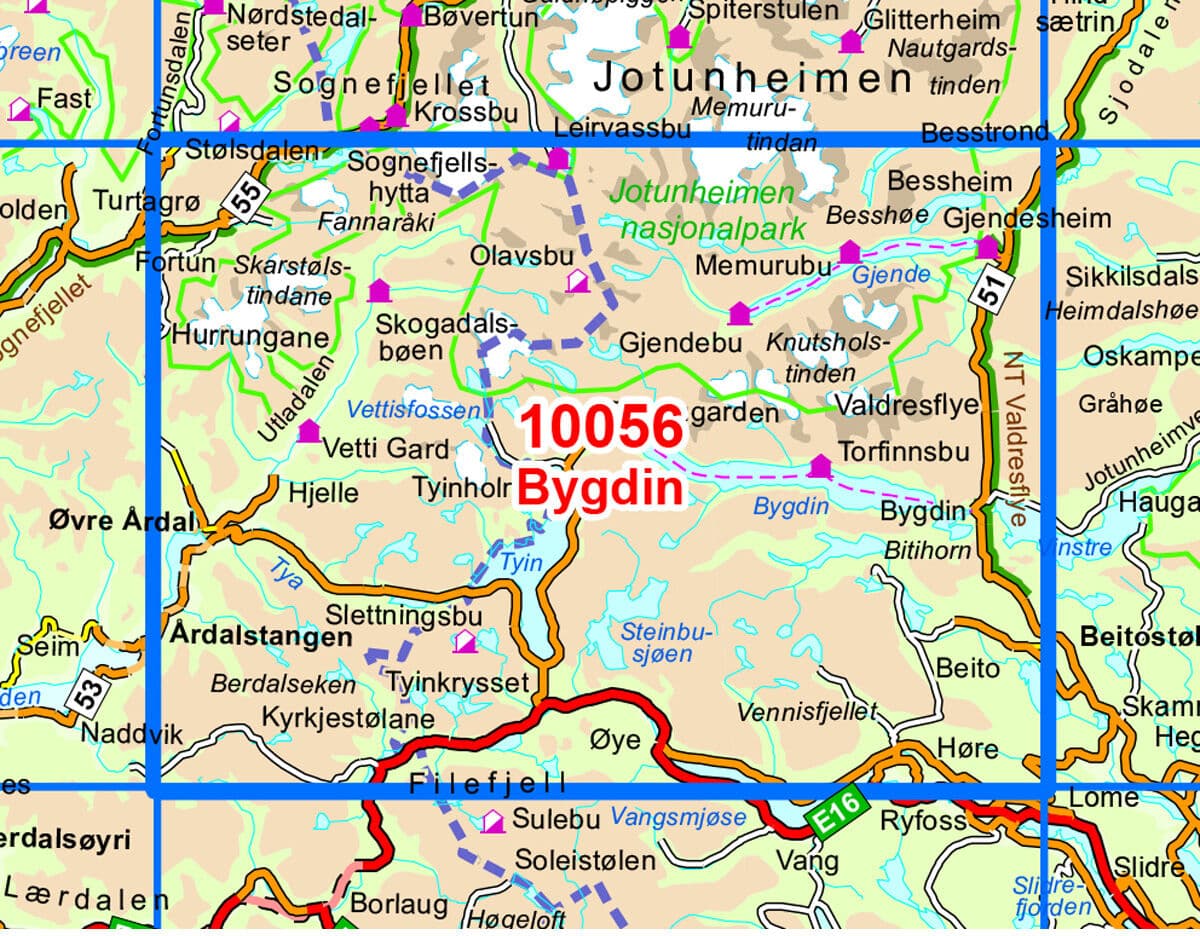 Nordic Maps Besseggen Norge-Serien Turkart