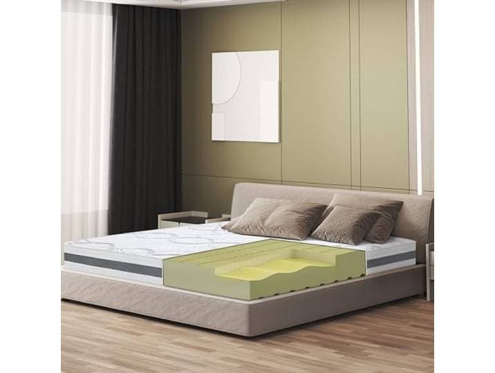 The White Stone Matratze 140 x 185 mit mittlerer Festigkeit Höhe 20cm Hypoallergener und atmungsaktiver Stoff Orthopädische und selbstmodellierende Eigenschaften Hergestellt in Italien