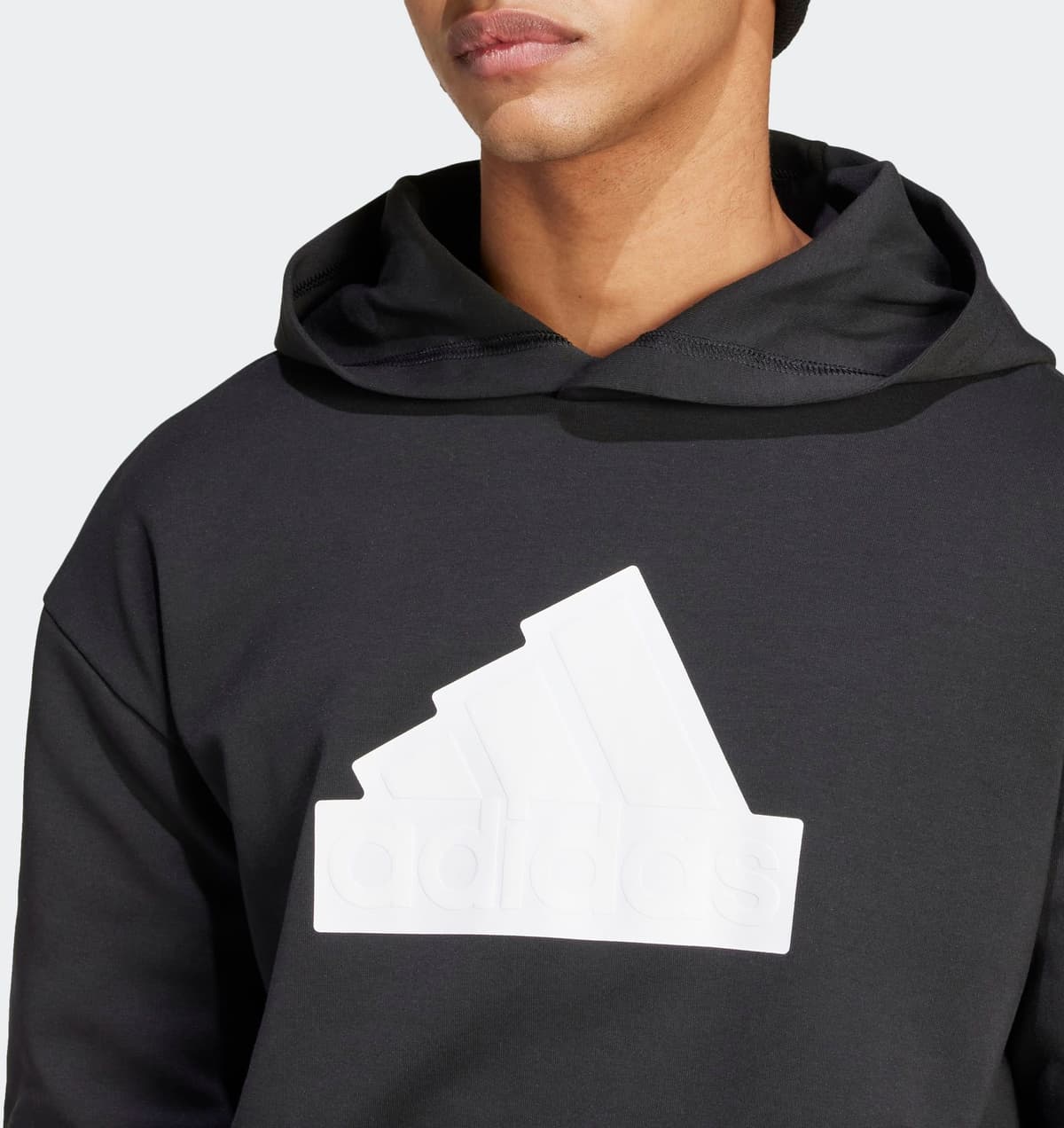 Kapuzensweatshirt ADIDAS SPORTSWEAR "FUTURE ICONS BADGE OF SPORT HOODIE", Herren, Gr. S, schwarz, Obermaterial: 64% Baumwolle, 36% Polyester, angesetztes Bündchen, Sweatshirts Kapuzensweatshirt