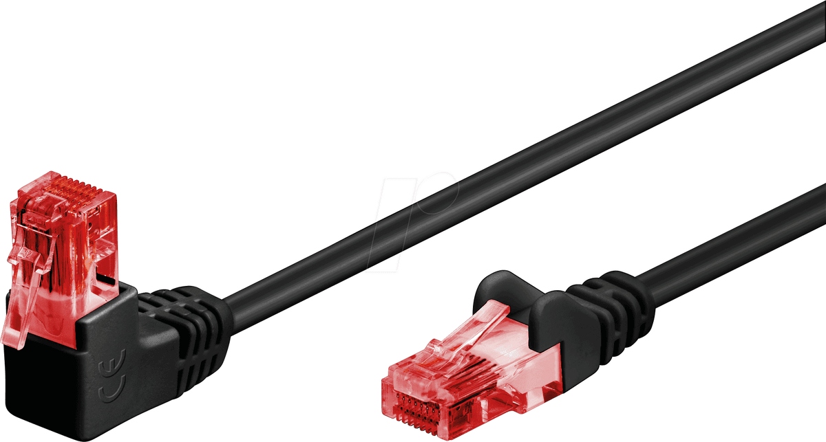 GOOBAY 51513 - Cable de interconexiones Cat.6 U/UTP acodado/recto, 0,25 m