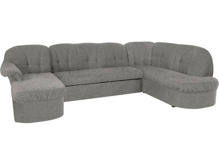 Wohnlandschaft, Polyester, Grau, 292×180 cm, U-Form, mit Bettfunktion, Modern, Domo-collection