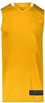 Augusta Sportswear 1730 Athletic Men's Step-Back Basketball Jersey T-Shirt in Gold/White size Large   Polyester
