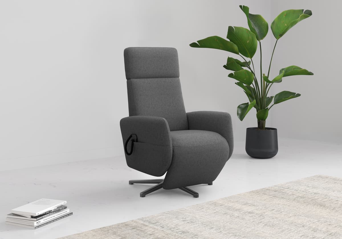 TV-Sessel GOODPRODUCT "Rochelle, inkl. Kopfteilverstellung & 360 Drehfunktion", grau (dunkelgrau), B:71cm H:110cm T:82cm, 95% Polyester 5% Polyamid, Sessel, TV-Sessel, wahlweise mit 2 Motoren, Akku & Aufstehhilfe dunkelgrau Flachgewebe LINO, Relaxfunktion