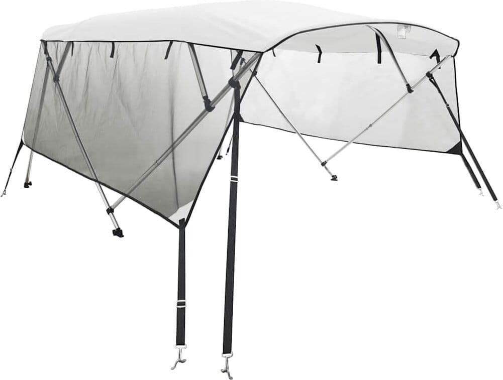 vidaXL Toit bimini à 4 arceaux parois en maille 243x(230-244)x137 cm