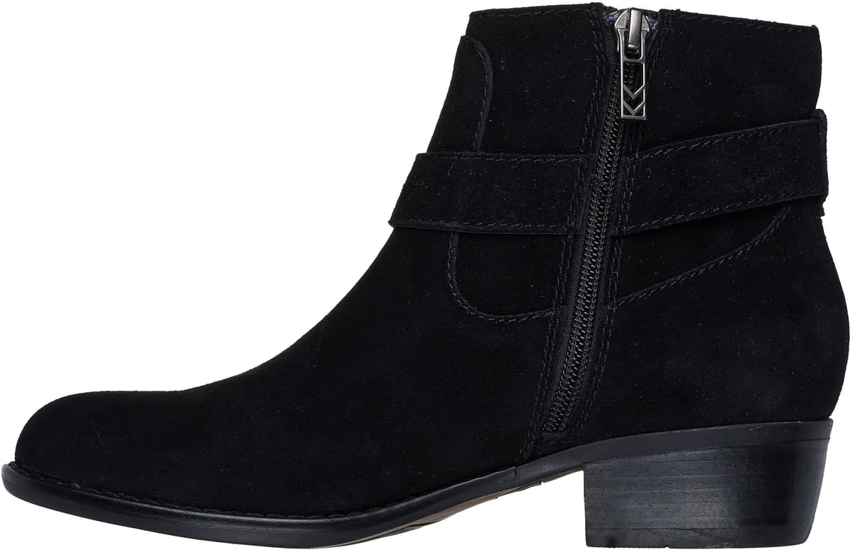 Stiefelette SKECHERS "TEXAS-WESTERNVILLE", Damen, Gr. 39, Textil, schwarz, Veloursleder, Schuhe Stiefelette, Westernstiefelette, Cowboystiefelette mit Blockabsatz schwarz 39, Textil