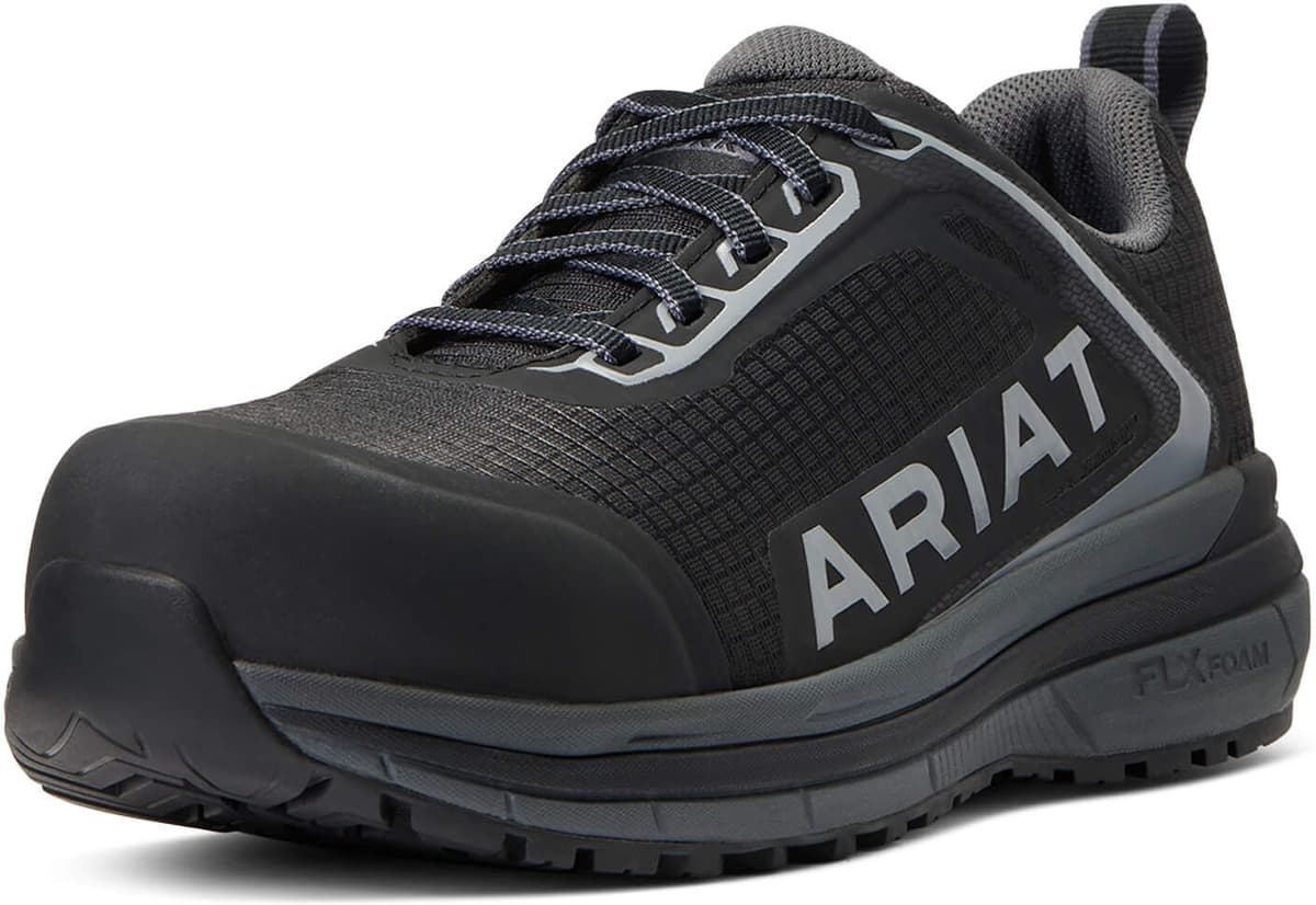 Women's Outpace Composite Toe Work Shoe in Black, Size: 8.5 C / Wide by Ariat