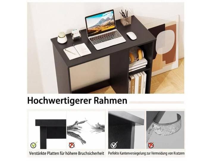 Pour coin bureau et home office bureau d'étude 31 5 pouces avec étagère de rangement design moderne