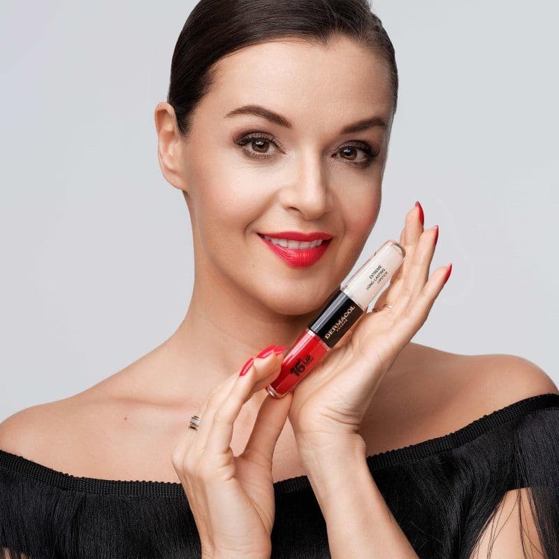 Dermacol 16H Lip Colour długotrwała pomadka i błyszczyk do ust odcień 23 Mocha Brown 2x4 ml