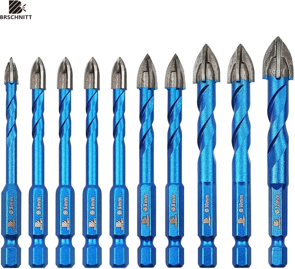 BRSCHNITT Drill Core Bit Set Quick-fit Hex Shank Carbide Tipped Hole Saw Woodworking For Plastic Masonry Ceramic Tile Hole Saw