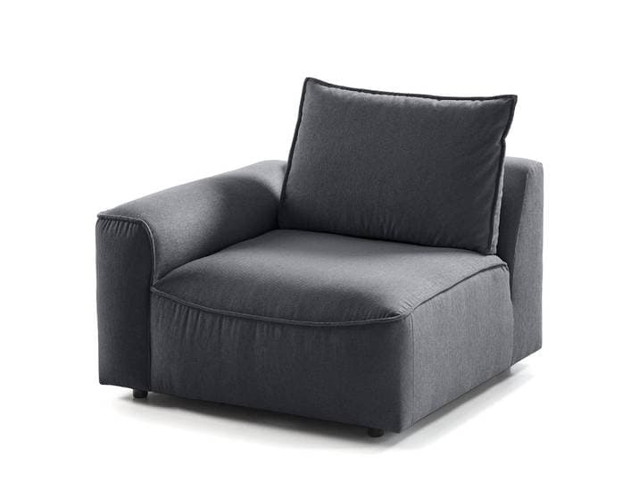 Modulsessel Grau/Steingrau Webstoff Saia 104 x 82 x 99cm Armlehne davorstehend links Modern