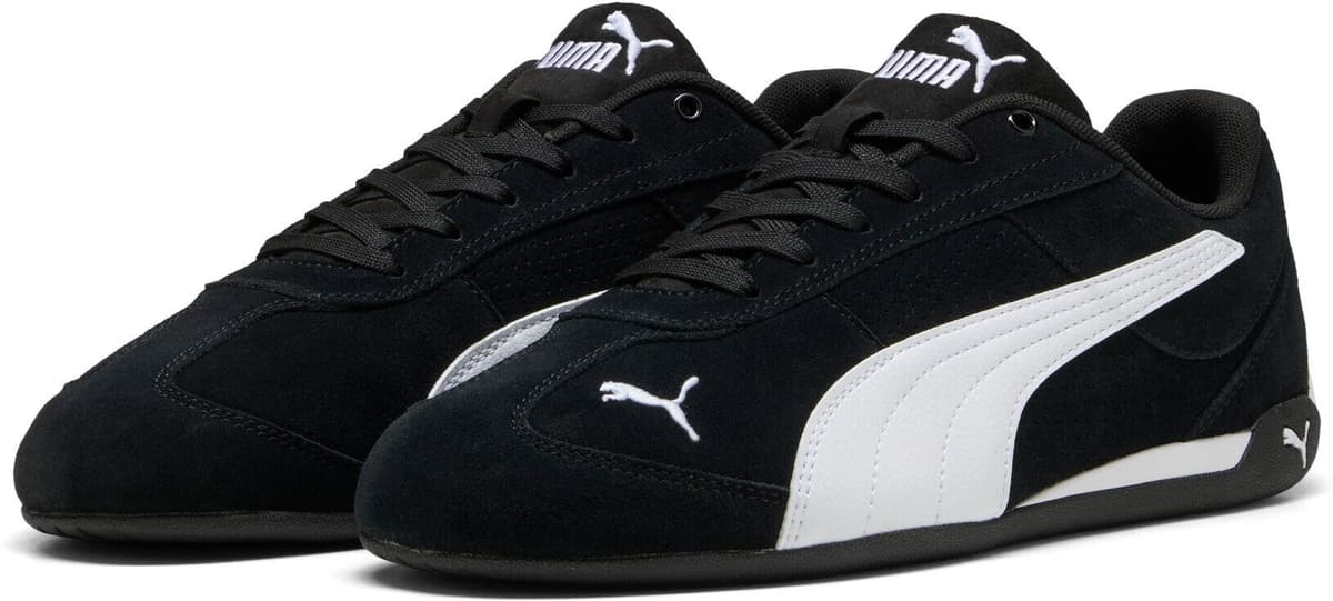 Sneaker PUMA "REPLICATCH SD", Herren, Gr. 45, atmungsaktiv, puma schwarz, puma weiß, Leder, Schuhe Sneaker, für vielseitige Aktivitäten, mit leicht profilierter Gummilaufsohle