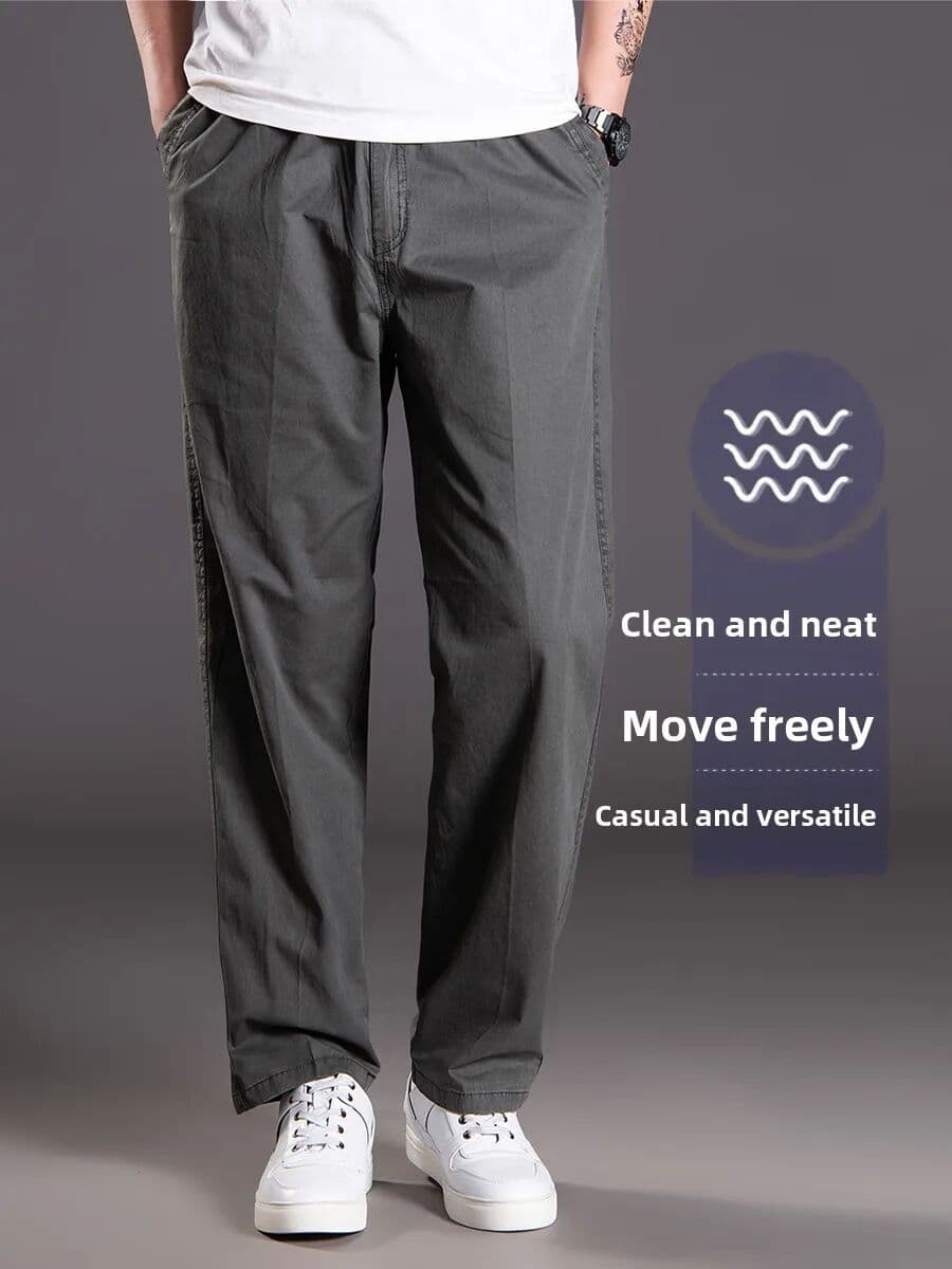 others Summer Thin Work Trousers Loose Casual Wide Leg Straight Cut Simple Match Pure Color Long Pants Outdoor Sports Casual Pants