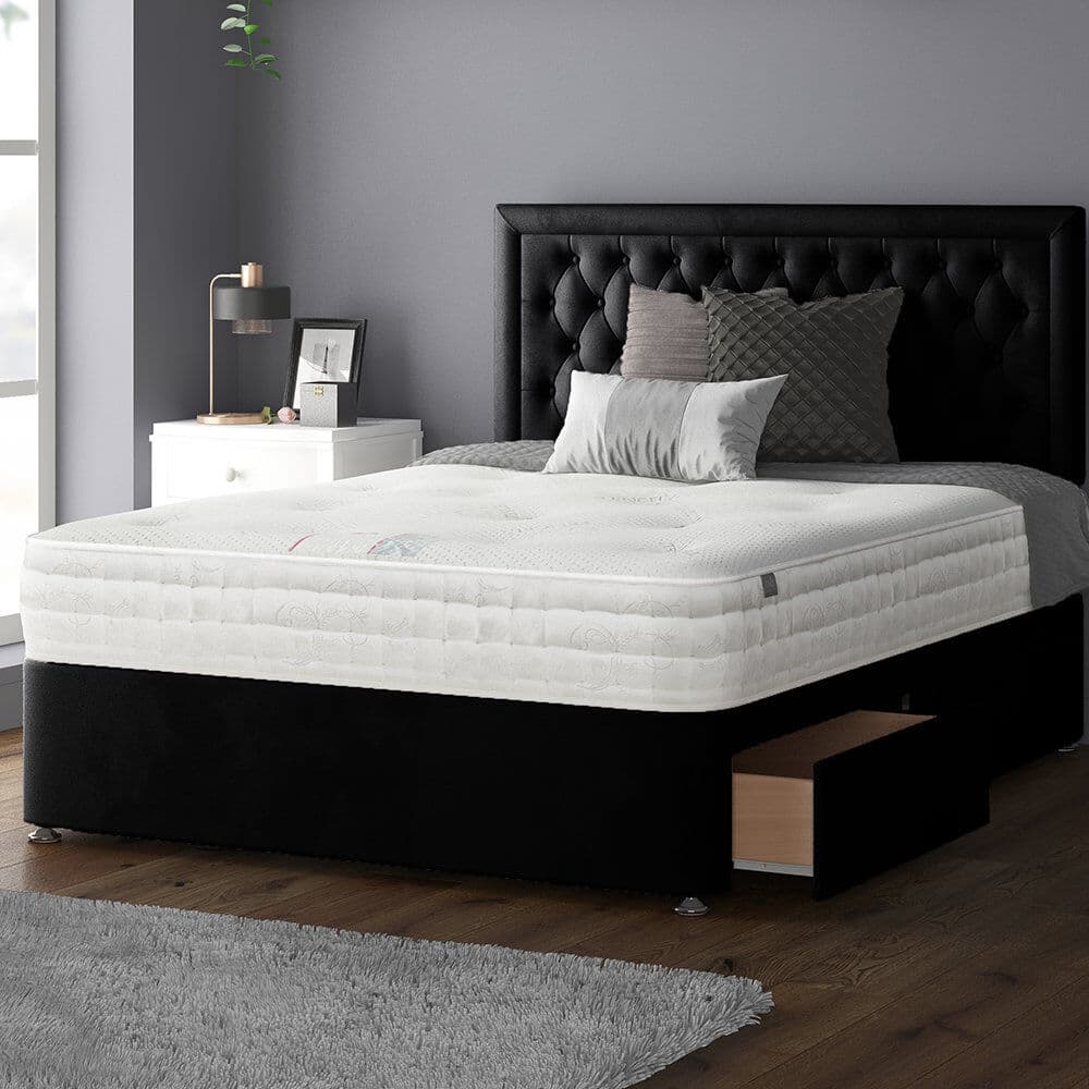 Marlow Home Co. Urbank Upholstered Divan Bed Black Single (3')
