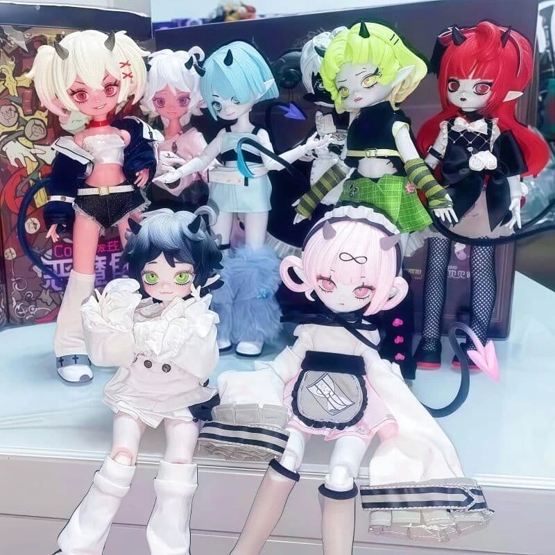 Bandai Cooze Bjd Devil'S Horns Blind Box Movable Doll Ornament Exquisite Toys Joint Mobility Creative Desktop Collection Humanoid Doll