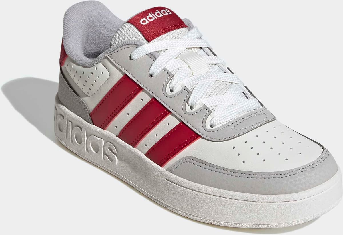 Sneaker ADIDAS SPORTSWEAR "BREAKBASE KIDS", Jungen, Gr. 35,5, rot (core weiß, team victory rot, grau two), Synthetik, Textil, Schuhe Sneaker, pour enfants et adolescents core weiß, team victory rot, grau two 35,5