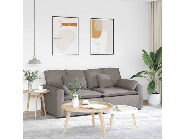 vidaXL Modulares Sofa mit Kissen Taupe