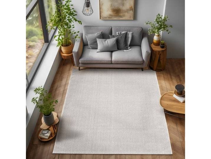 Ayyildiz Tapis modernes design Crème 280 x 370 cm bouclé uni doux et moderne pour salon chambre et séjour 7 mm