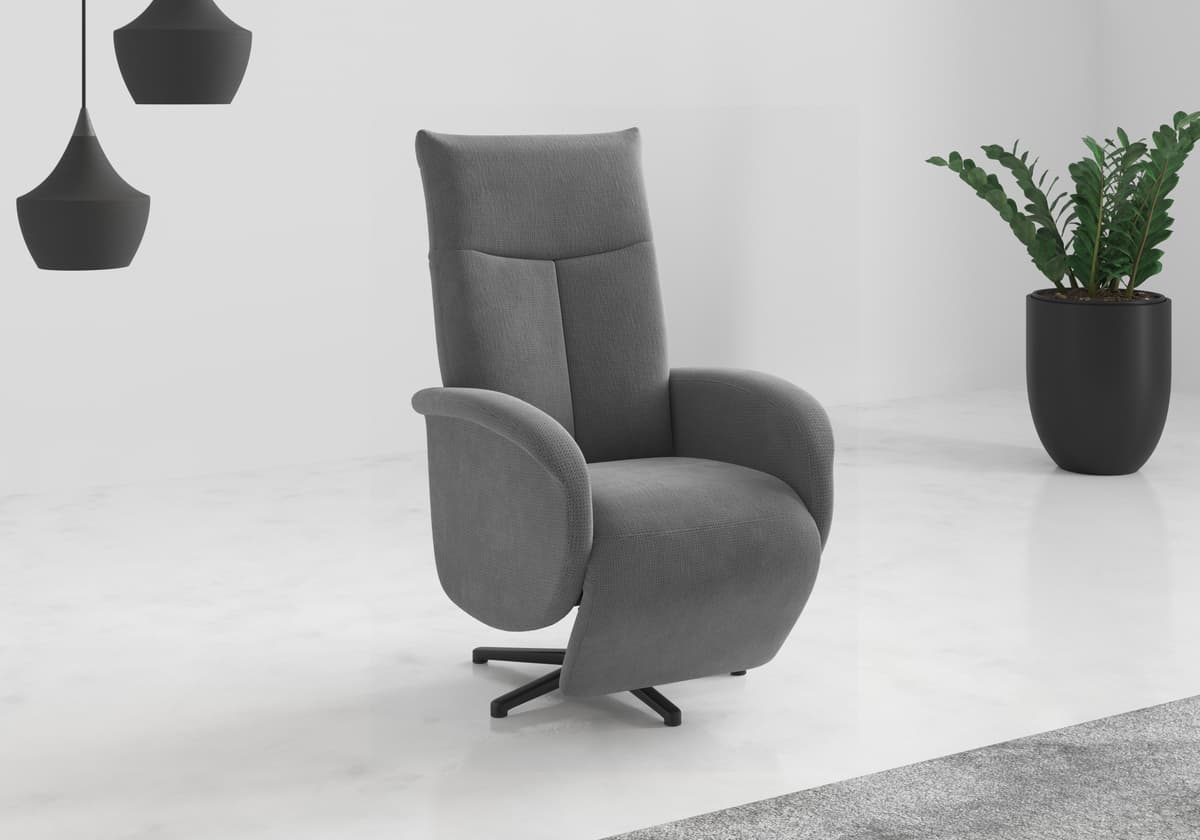 TV-Sessel SIT & MORE "Juma, inkl. Drehfunktion & Kopfteilverstellung", grau, B:75cm H:110cm T:82cm, 90% Polyester 10% Polyamid, Sessel, TV-Sessel, Höhe Armlehne 62 cm, wahlweise mit Aufstehhilfe, 2 Motoren und Akku grau Struktur, Ergonomie S,elektr. Fuss-