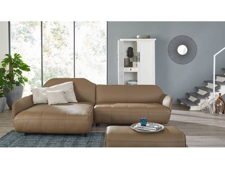 Hockerbank CR.480 , beige (beigegrau 534, 26), B:100cm H:42cm T:51cm, NaturLEDER OSKAR (echtes Rindsleder), CREATION BY ROLF BENZ, Hocker, Hockerbank