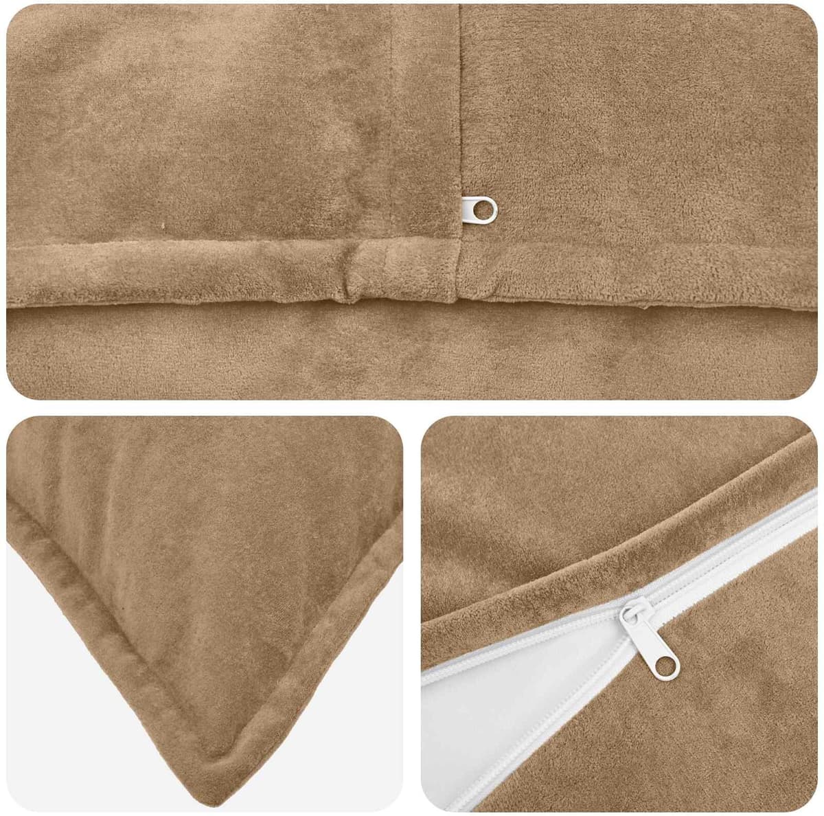 vidaXL Housse de coussin 2 pc HOUTEN Taupe 50 x 75 cm