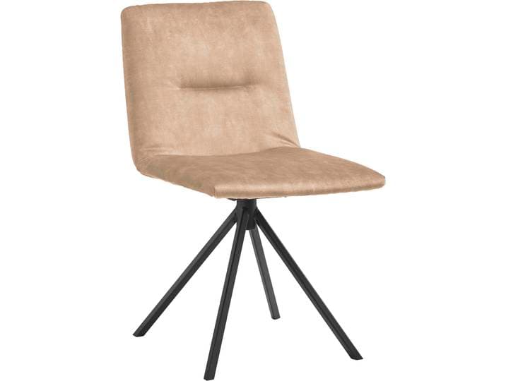 Polsterstuhl MUSTERRING JustB SP500 , beige (natural), 1 Stk., Veloursstoff, nicht drehbar, Stühle, Polsterstuhl, ohne Armlehne, wahlweise mit Drehfunktion, Stativgestell in schwarz