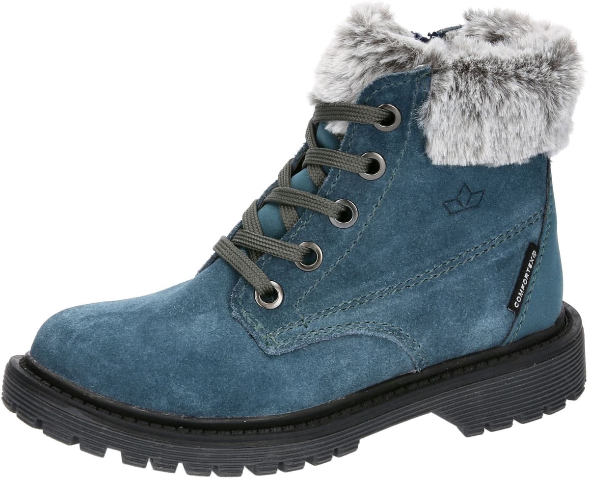 Winterstiefel LICO "Trendstiefel Asha", Mädchen, Gr. 26, wärmend, blau, Veloursleder, Schuhe Winterstiefel blau 26, wärmend