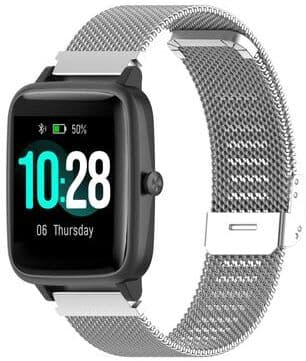 Everyday Crate Stainless Steel Mesh Watch Band Snap Fit Replacement Watch Strap For Smartwatches silver