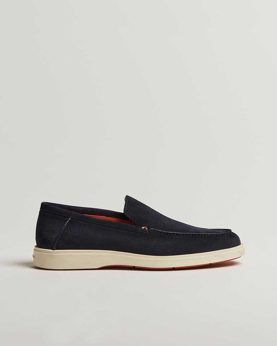 Santoni Detroit Loafer Navy Suede men EU45,5 Blå