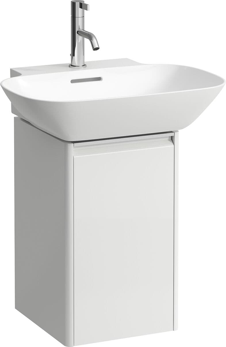 LAUFEN BASE pour H4030211102611 INO H4030211102611 31,5x51,5cm, porte, charnière gauche, poignée aluminium anodisé, blanc brillant